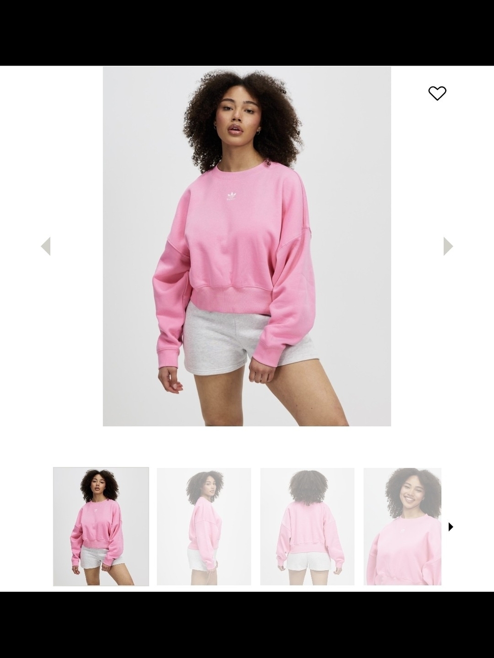 adidas Originals Pink Crewneck Pullover Oversized Sweatshirt